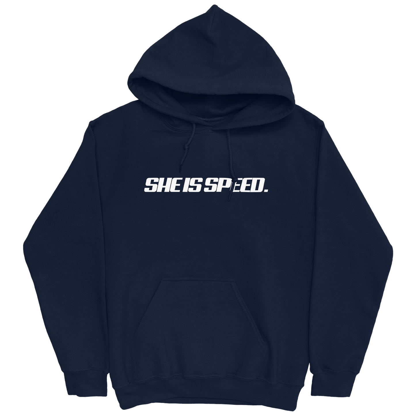 SHE IS SPEED. GABBIE GRAVES NAVY HOODIE