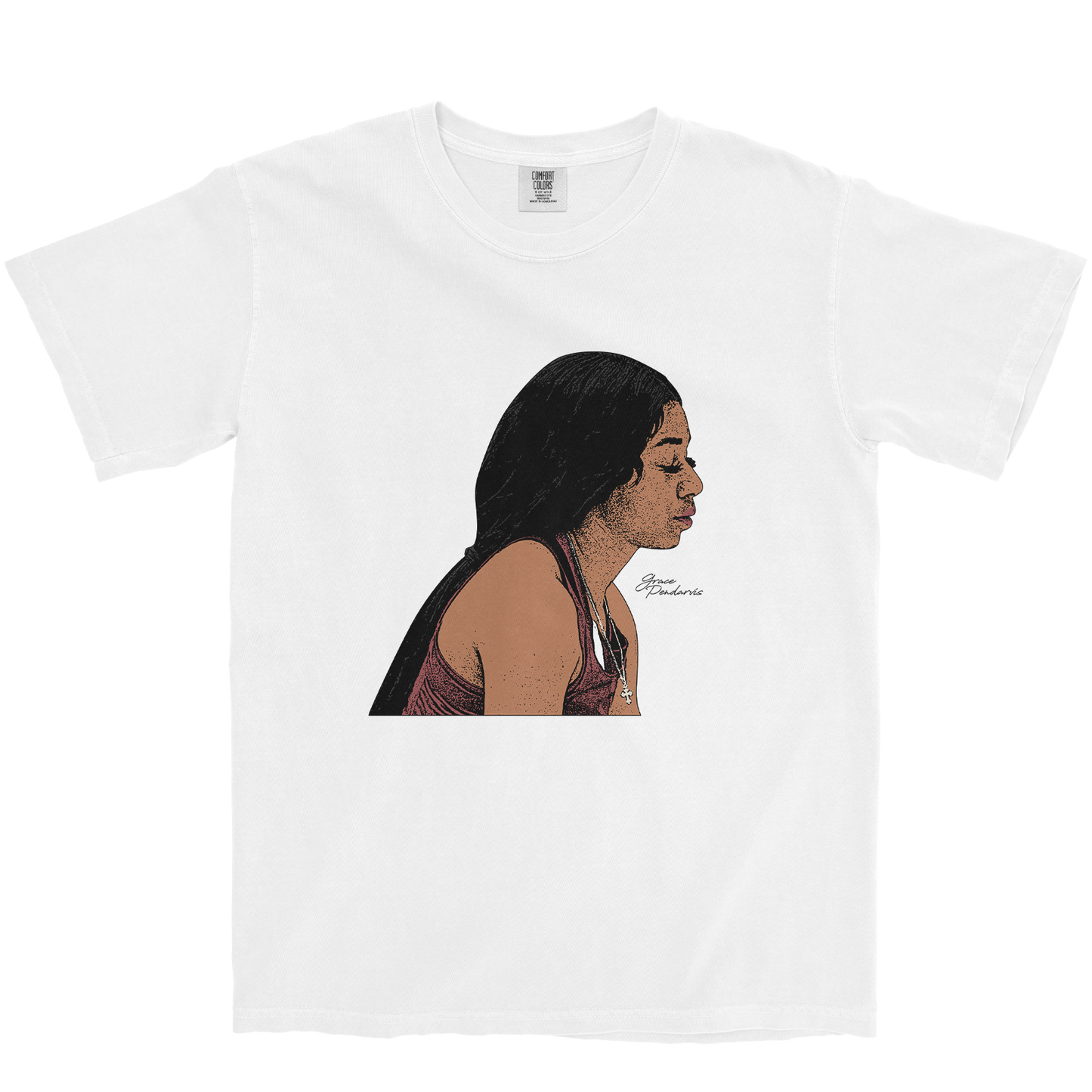 GRACE PENDARVIS ILLUSTRATED WHITE TEE