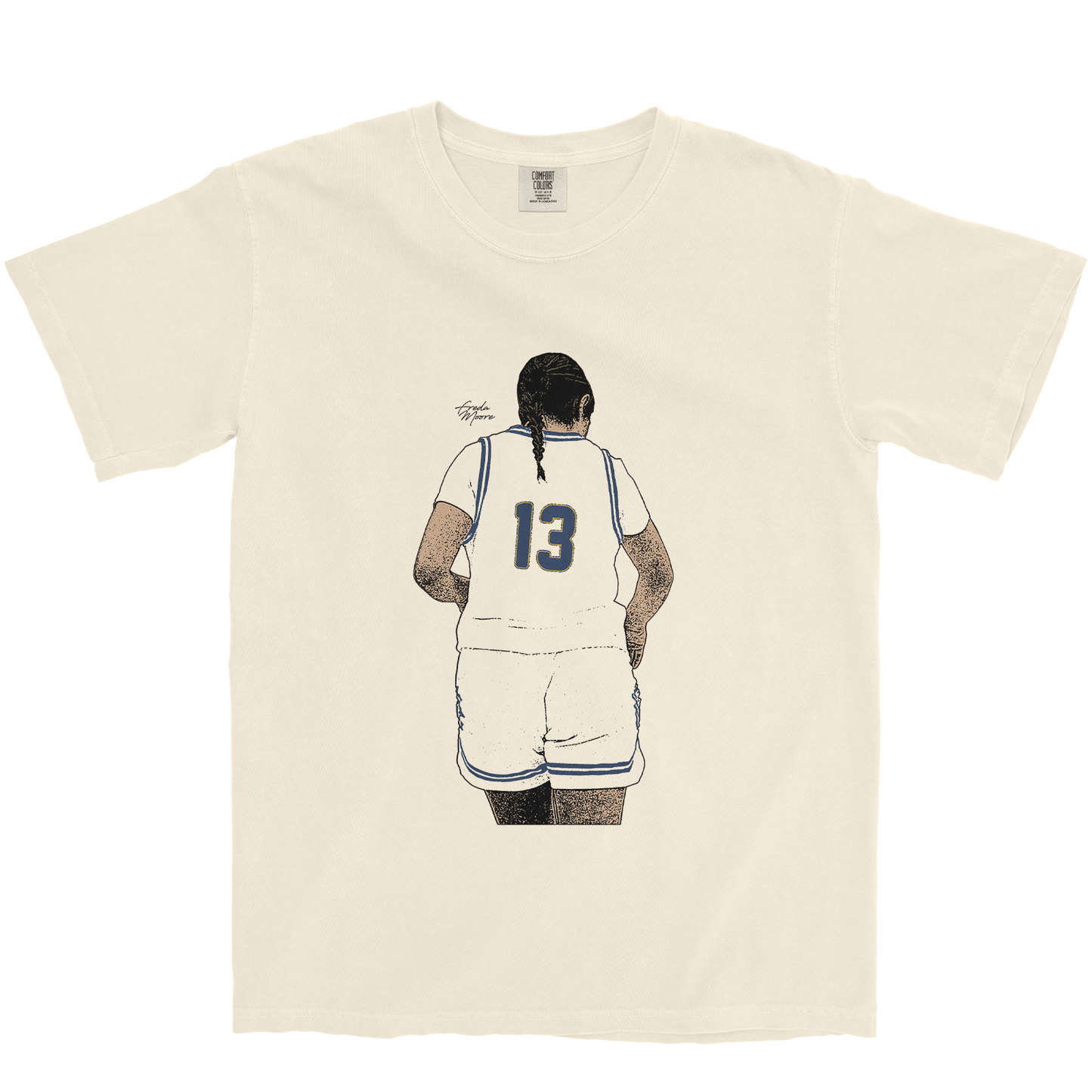 FREDA MOORE ILLUSTRATED IVORY TEE