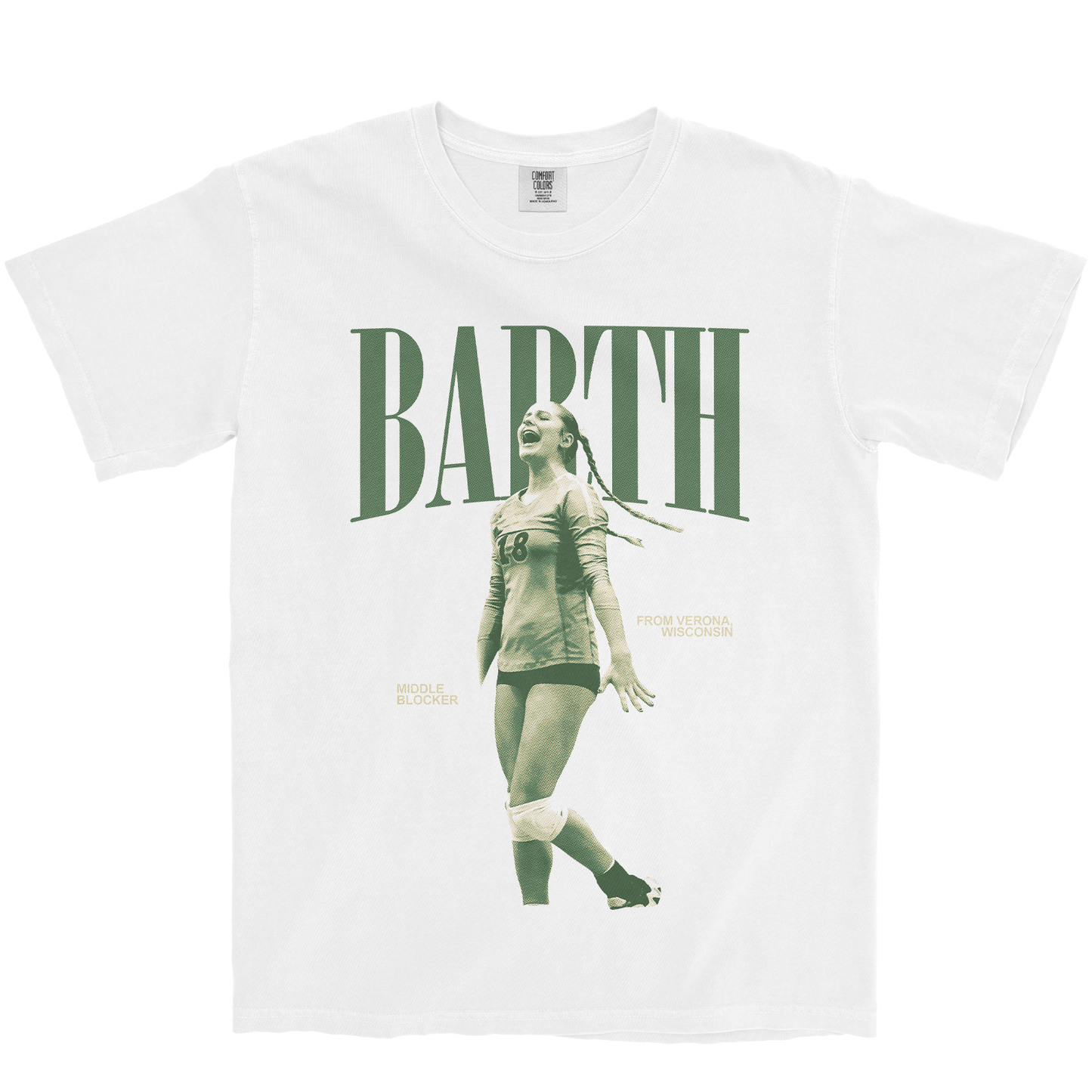 ALLY BARTH #18 WHITE TEE