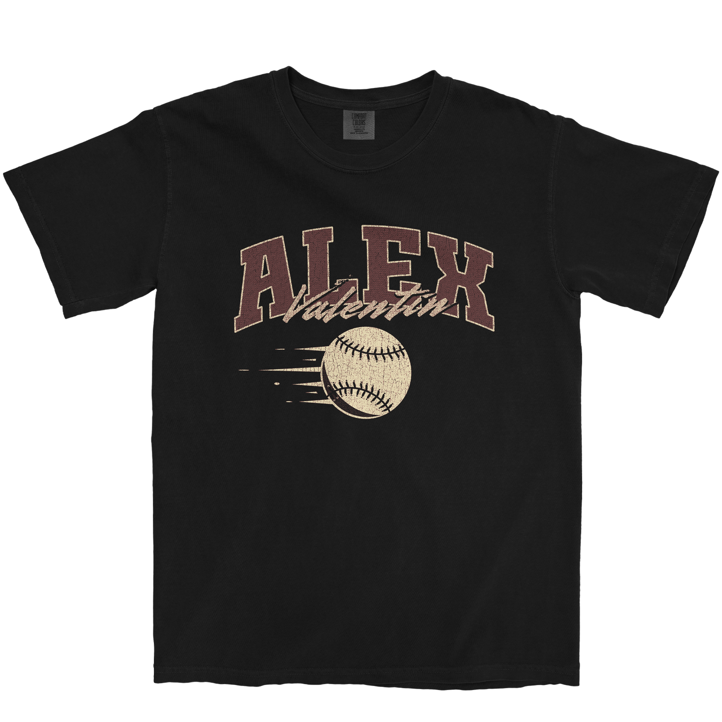 ALEX VALENTIN BASEBALL BLACK TEE