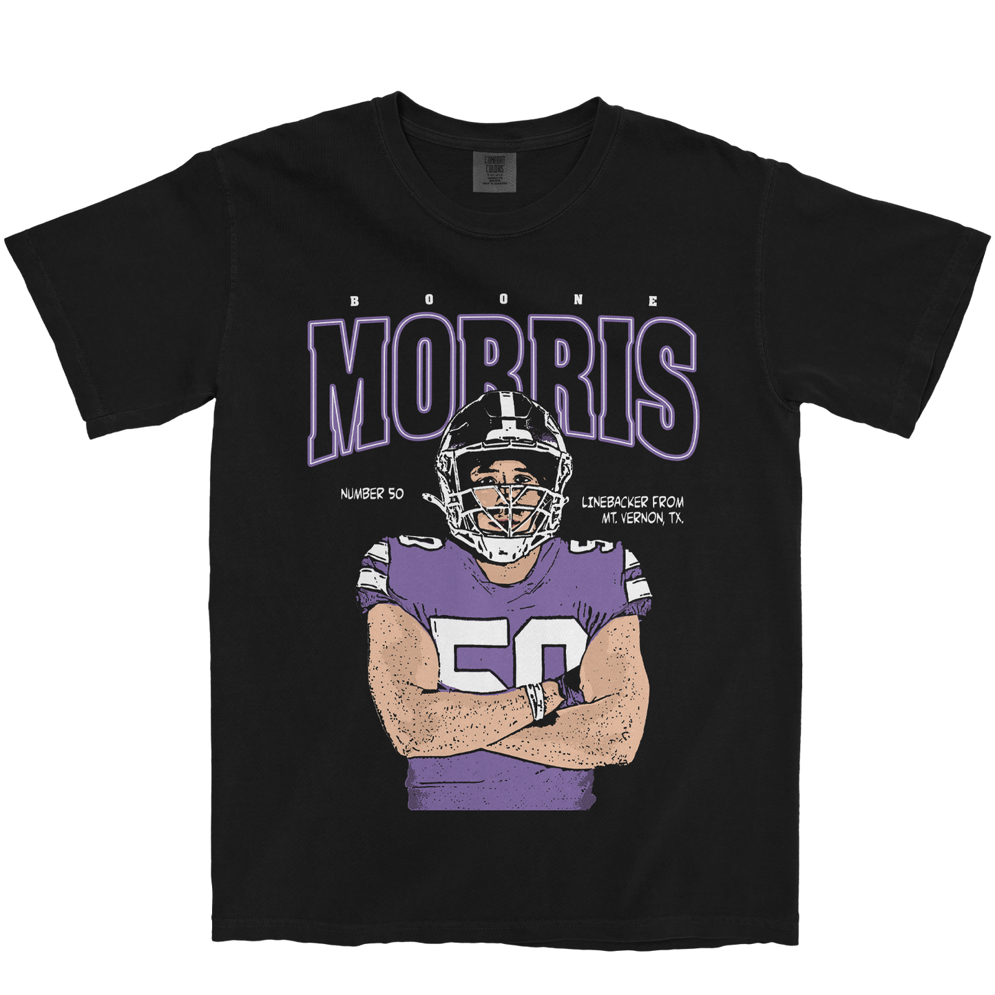 BOONE MORRIS CARTOON BLACK TEE