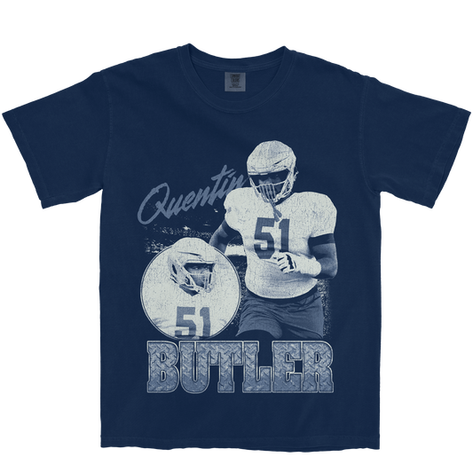 QUENTIN BUTLER GRAPHIC NAVY TEE
