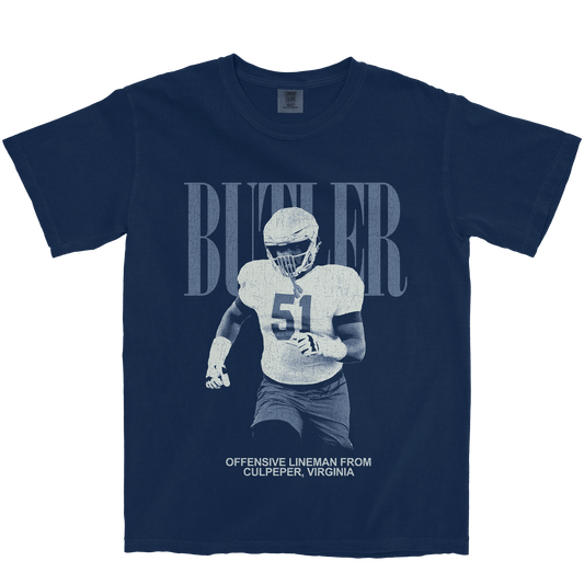 QUENTIN BUTLER VINTAGE NAVY TEE