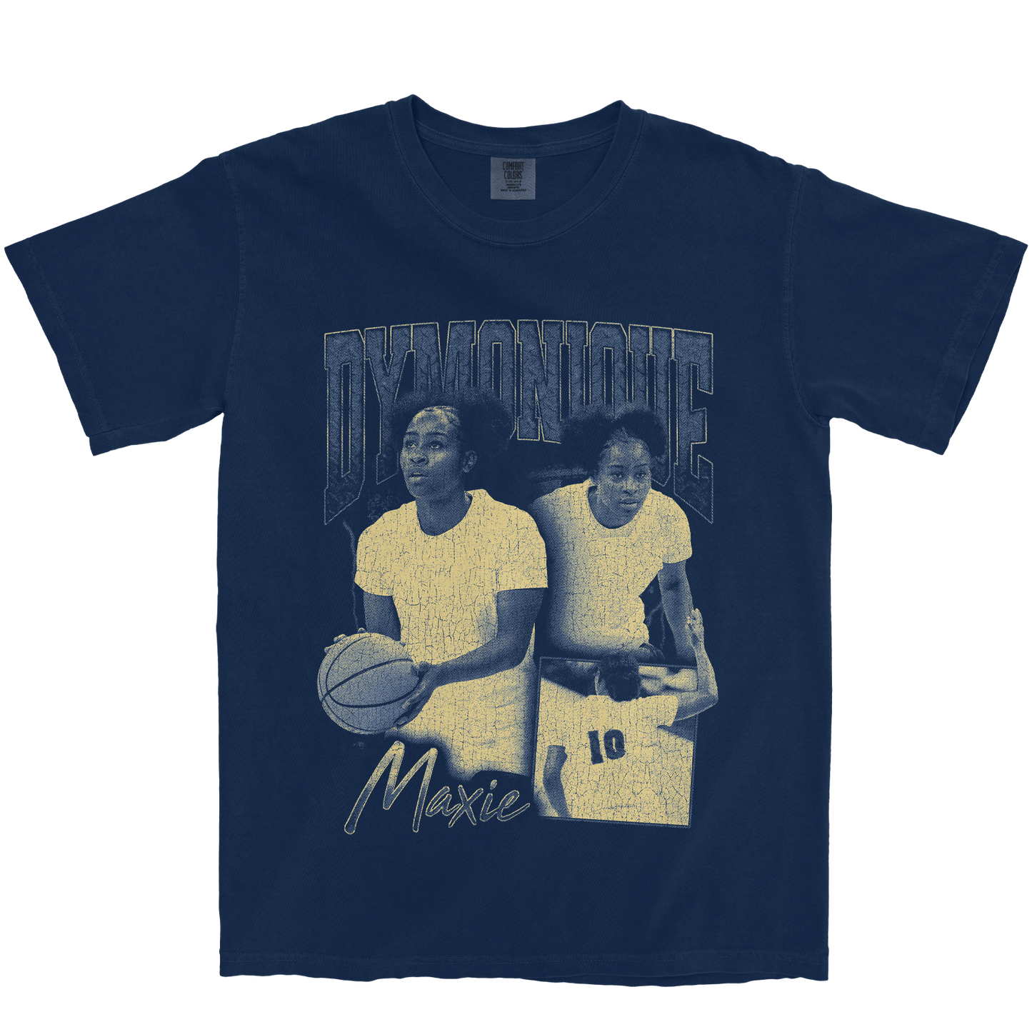 DYMONIQUE MAXIE GRAPHIC NAVY TEE