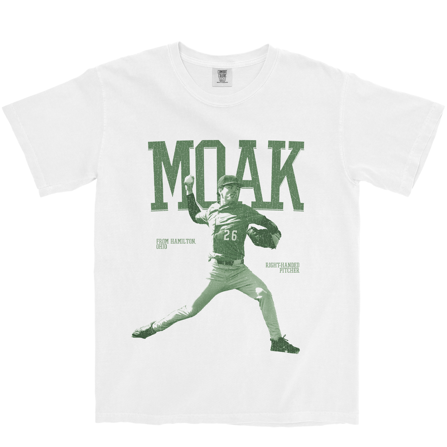 CLINT MOAK PITCHING WHITE TEE
