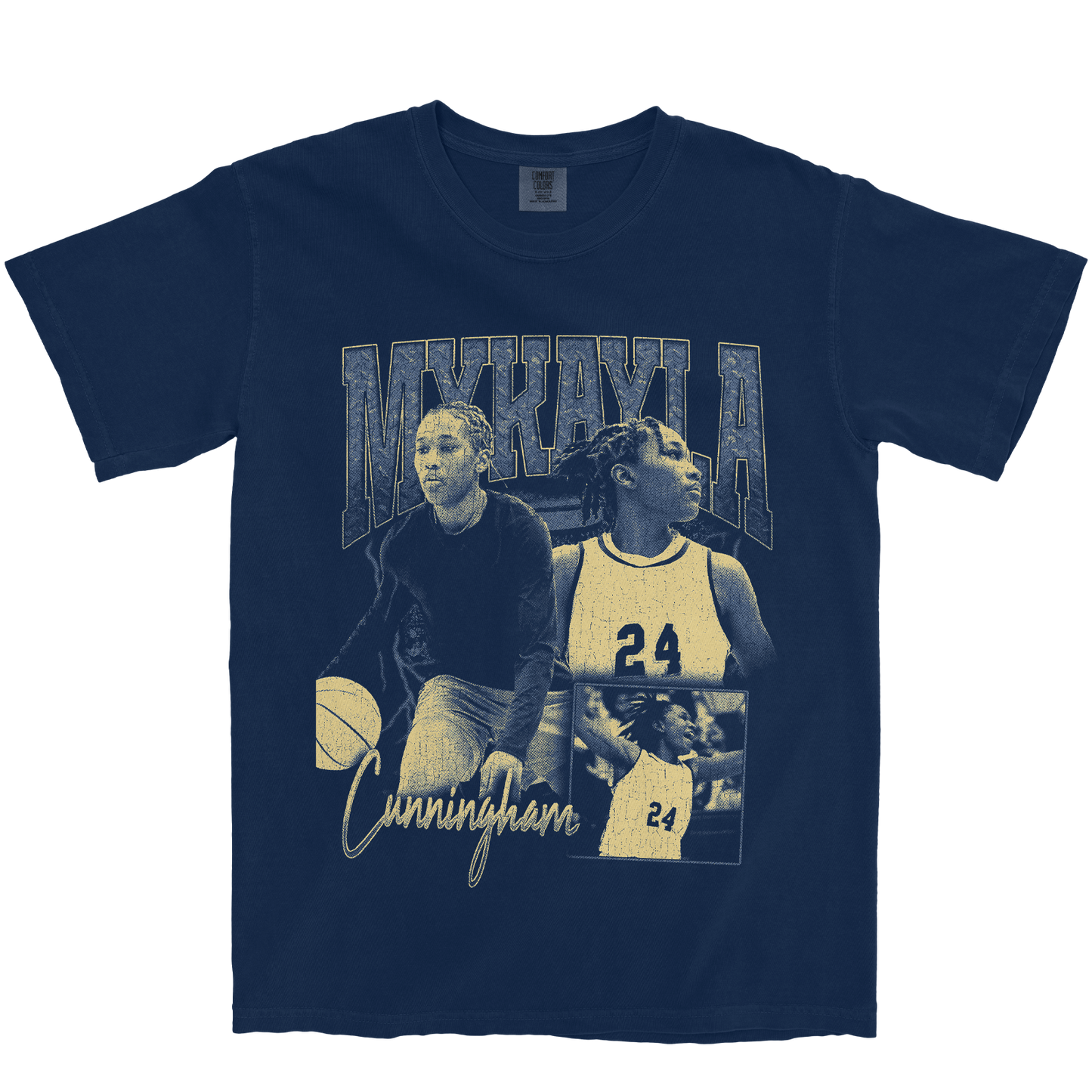 MYKAYLA CUNNINGHAM GRAPHIC NAVY TEE