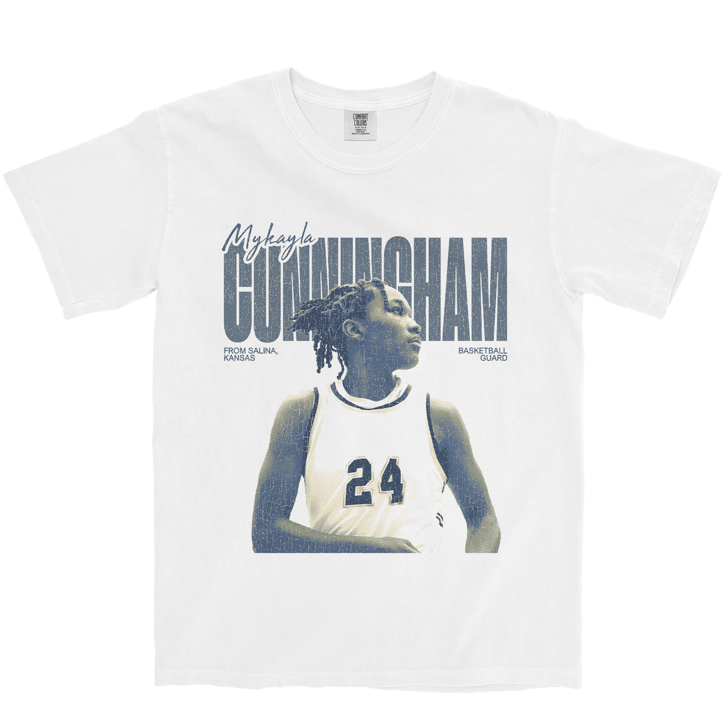 MYKAYLA CUNNINGHAM VINTAGE WHITE TEE