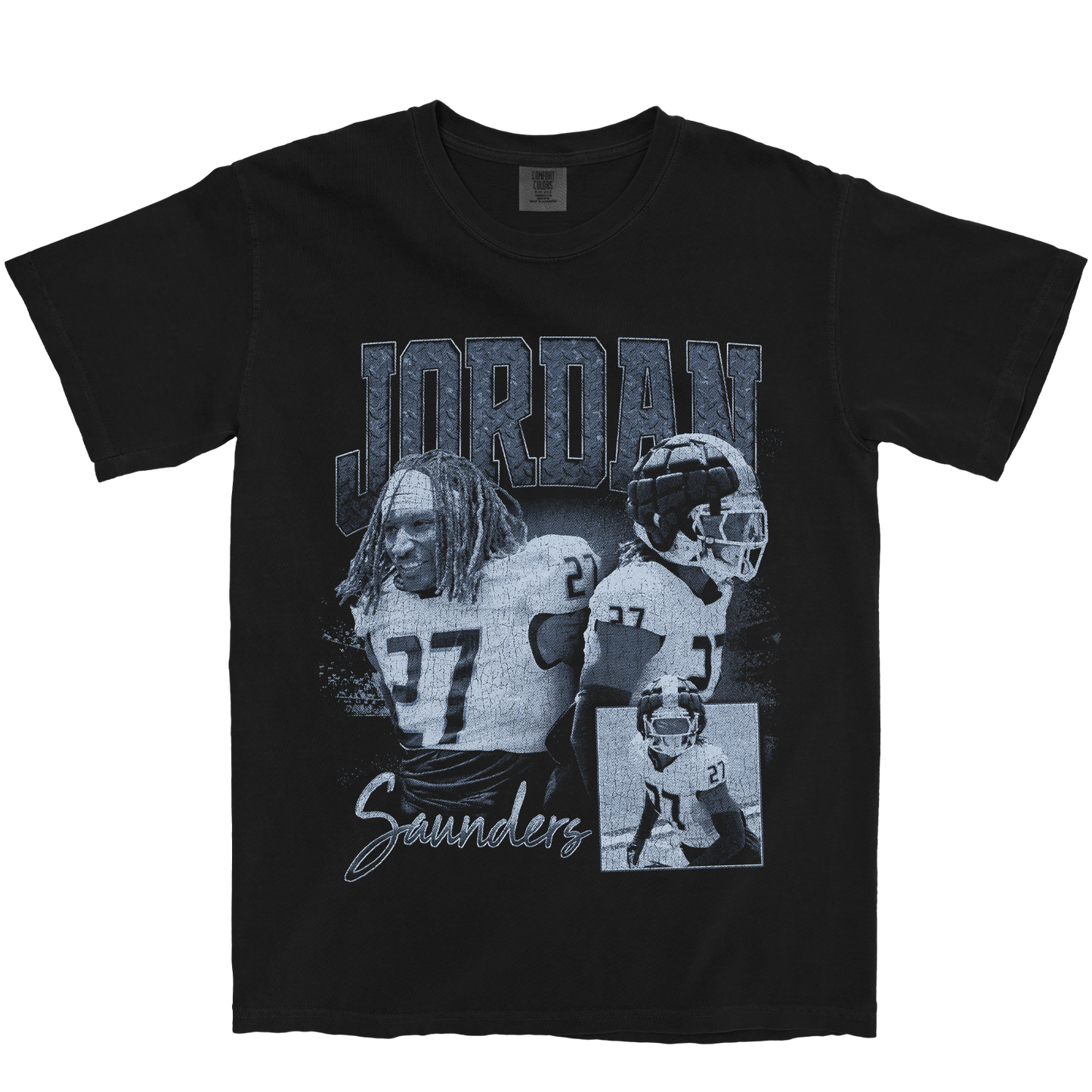 JORDAN SAUNDERS GRAPHIC BLACK TEE