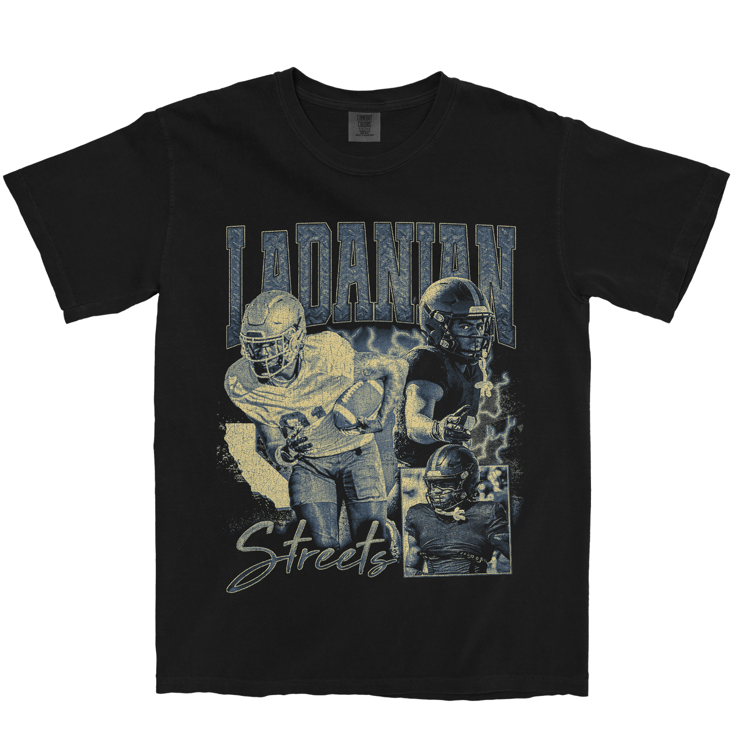 LADANIAN STREETS GRAPHIC BLACK TEE