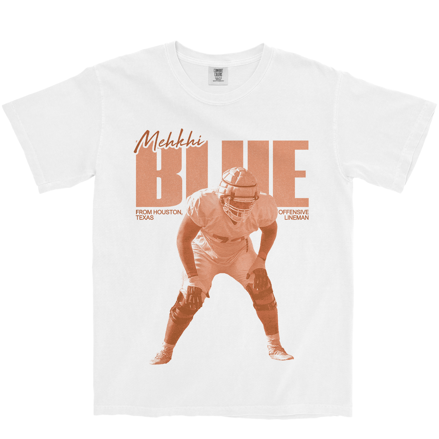 MEHKHI BLUE VINTAGE WHITE TEE