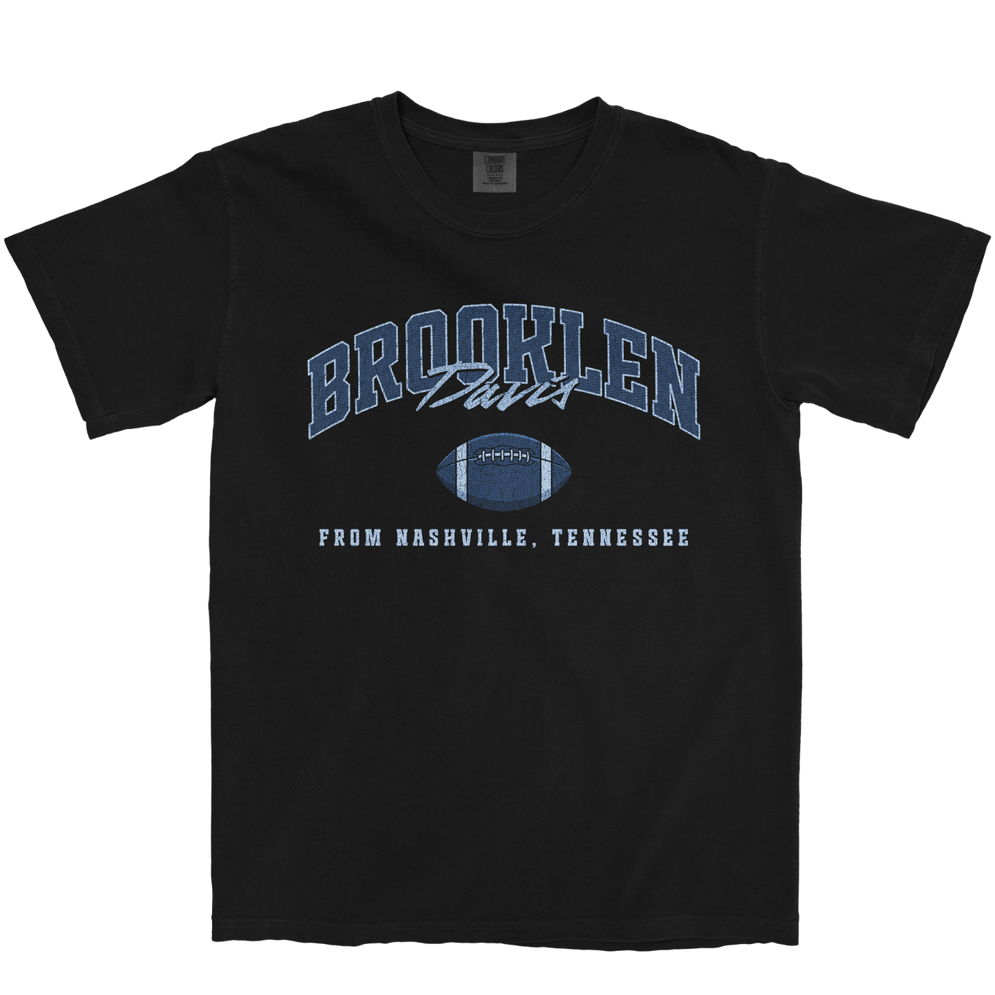 BROOKLEN DAVIS FOOTBALL BLACK TEE