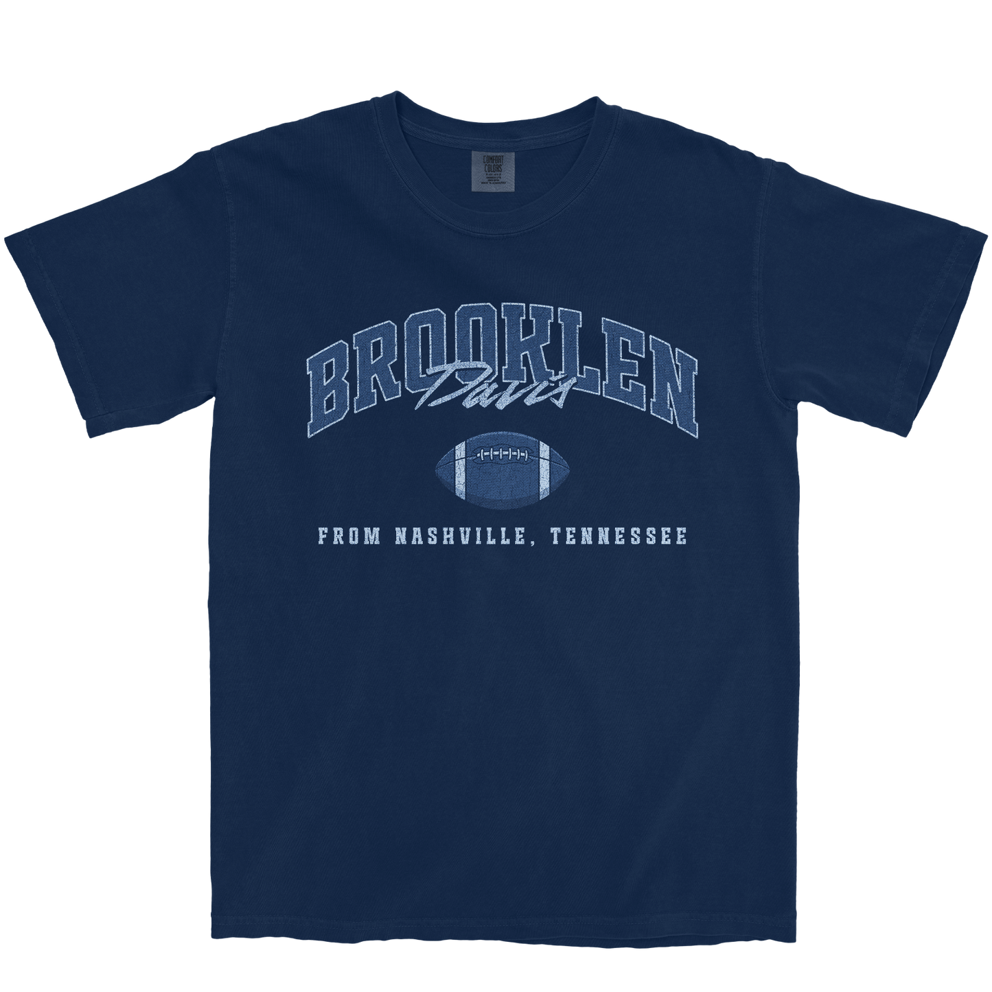 BROOKLEN DAVIS FOOTBALL NAVY TEE