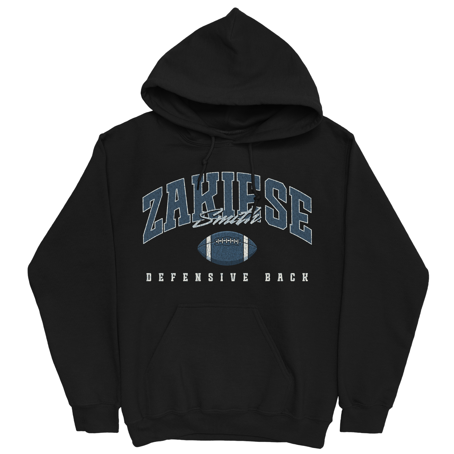 ZAKIESE SMITH FOOTBALL BLACK HOODIE