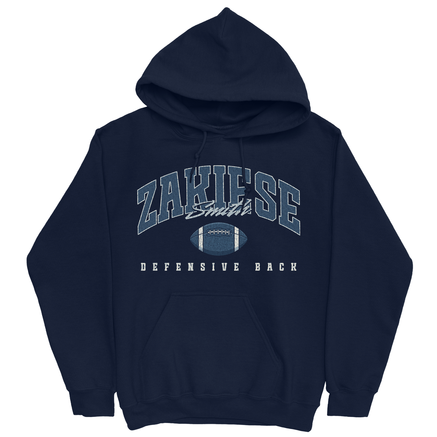 ZAKIESE SMITH FOOTBALL NAVY HOODIE