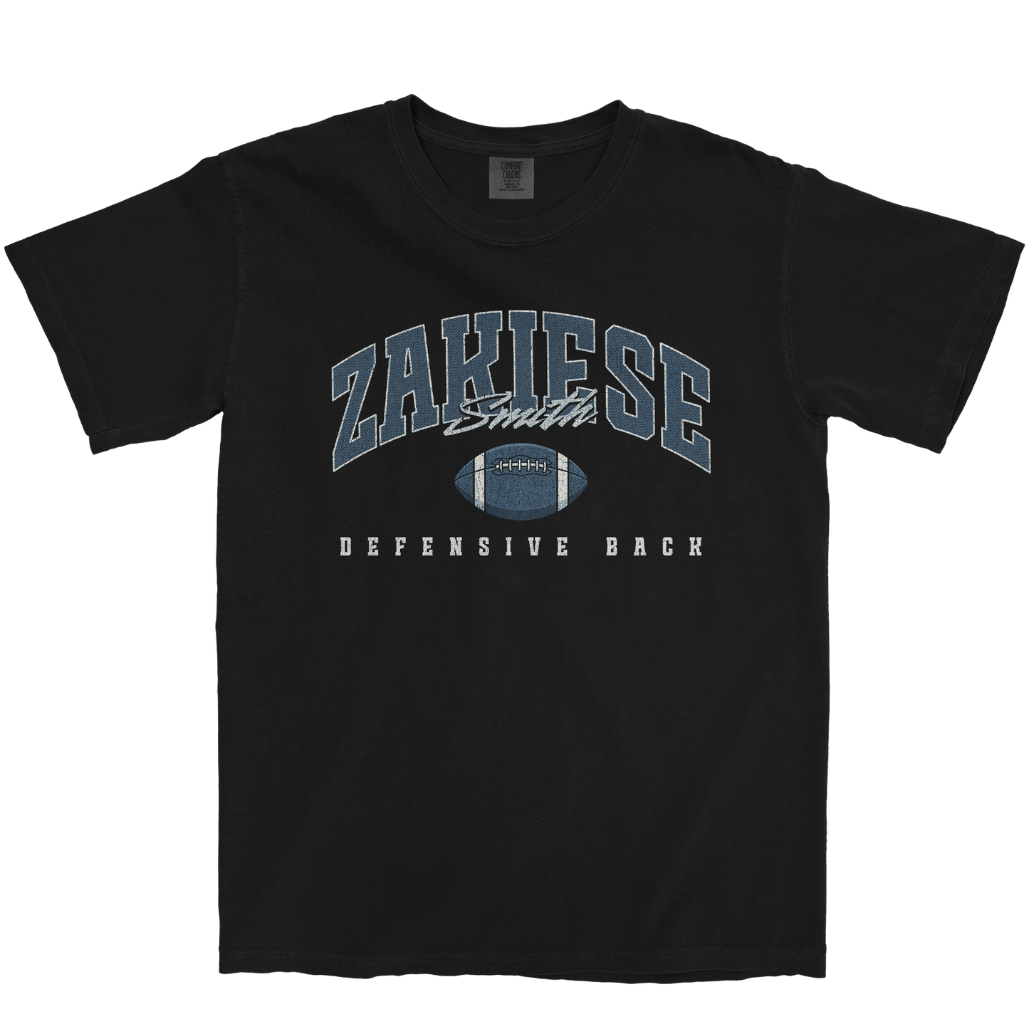 ZAKIESE SMITH FOOTBALL BLACK TEE