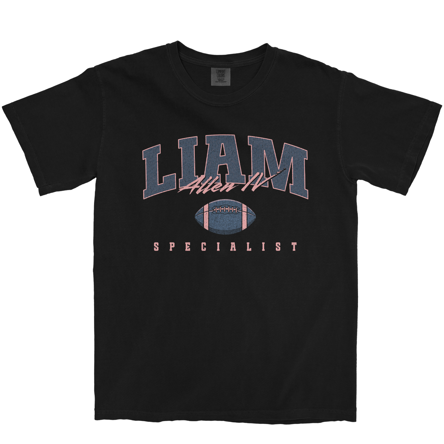 LIAM ALLEN IV FOOTBALL BLACK TEE