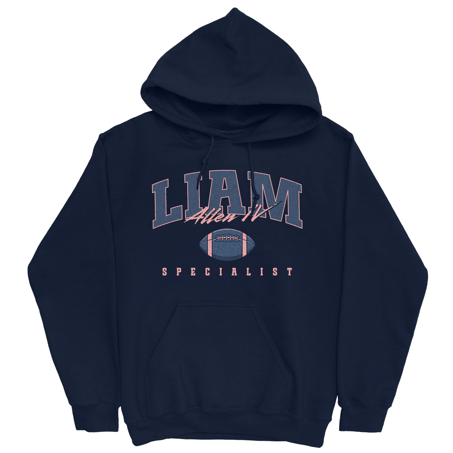 LIAM ALLEN IV FOOTBALL NAVY HOODIE