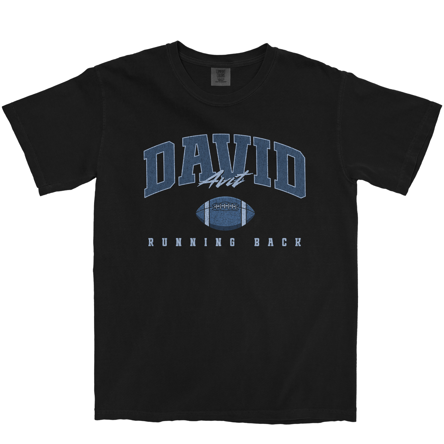 DAVID AVIT FOOTBALL BLACK TEE