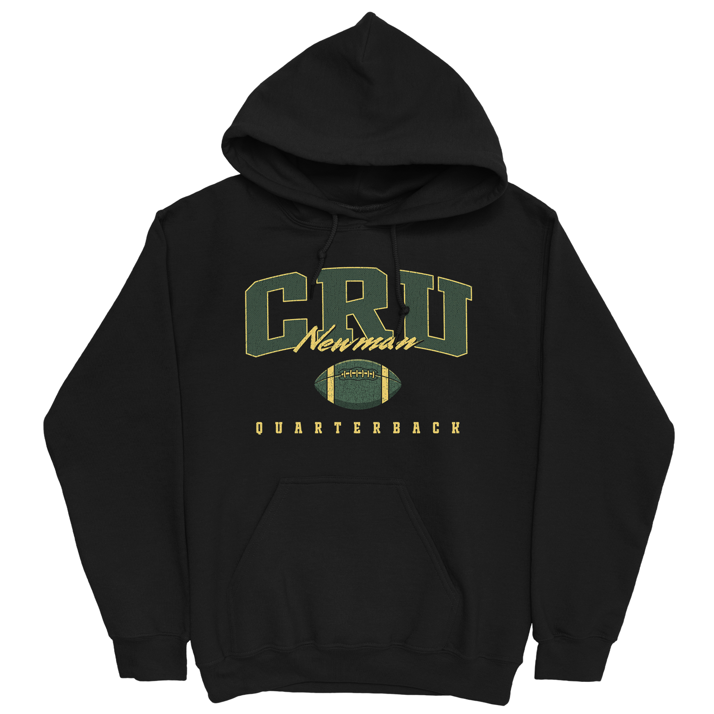 CRU NEWMAN FOOTBALL BLACK HOODIE