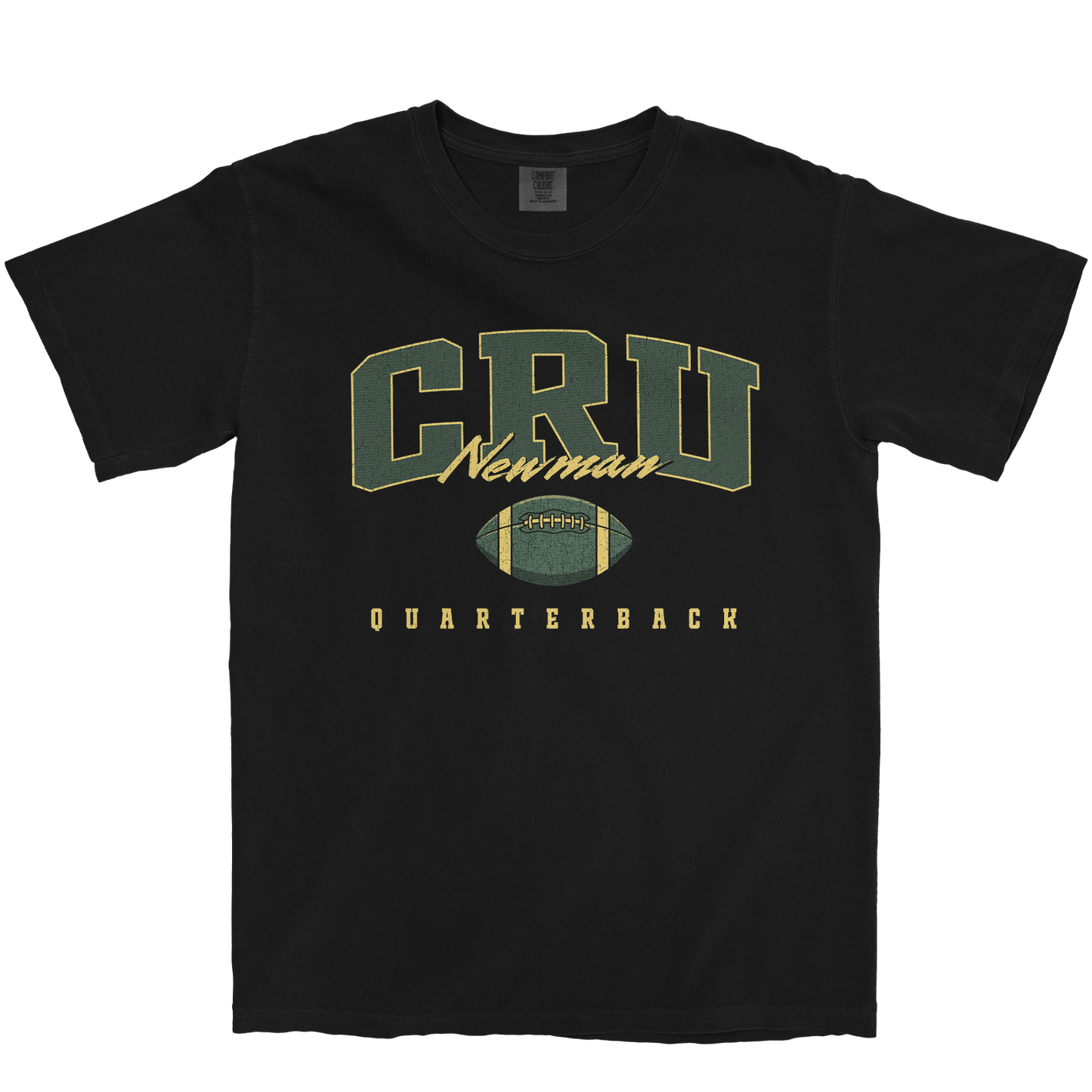 CRU NEWMAN FOOTBALL BLACK TEE