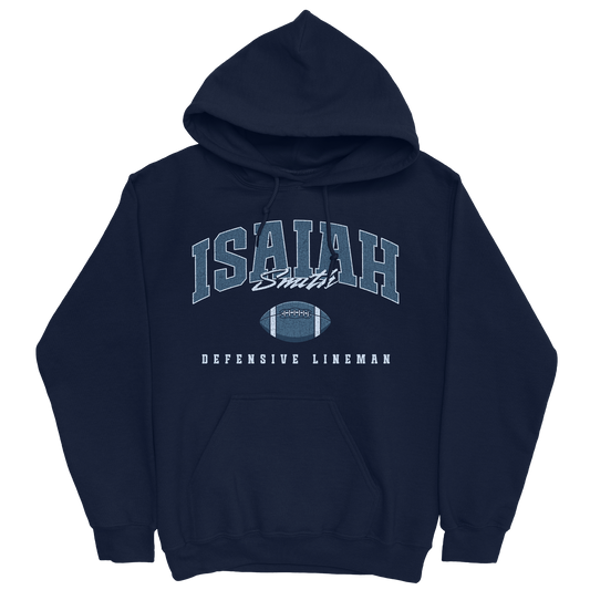 ISAIAH SMITH FOOTBALL NAVY HOODIE