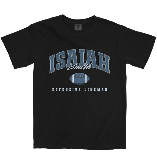 ISAIAH SMITH FOOTBALL BLACK TEE