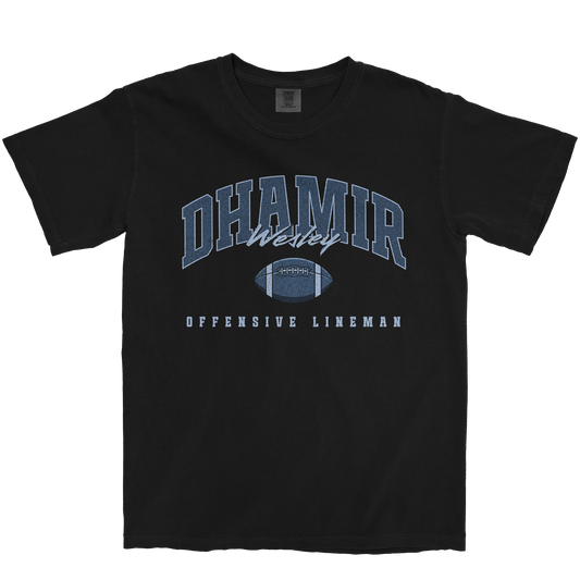 DHAMIR WESLEY FOOTBALL BLACK TEE