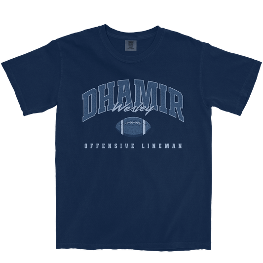 DHAMIR WESLEY FOOTBALL NAVY TEE