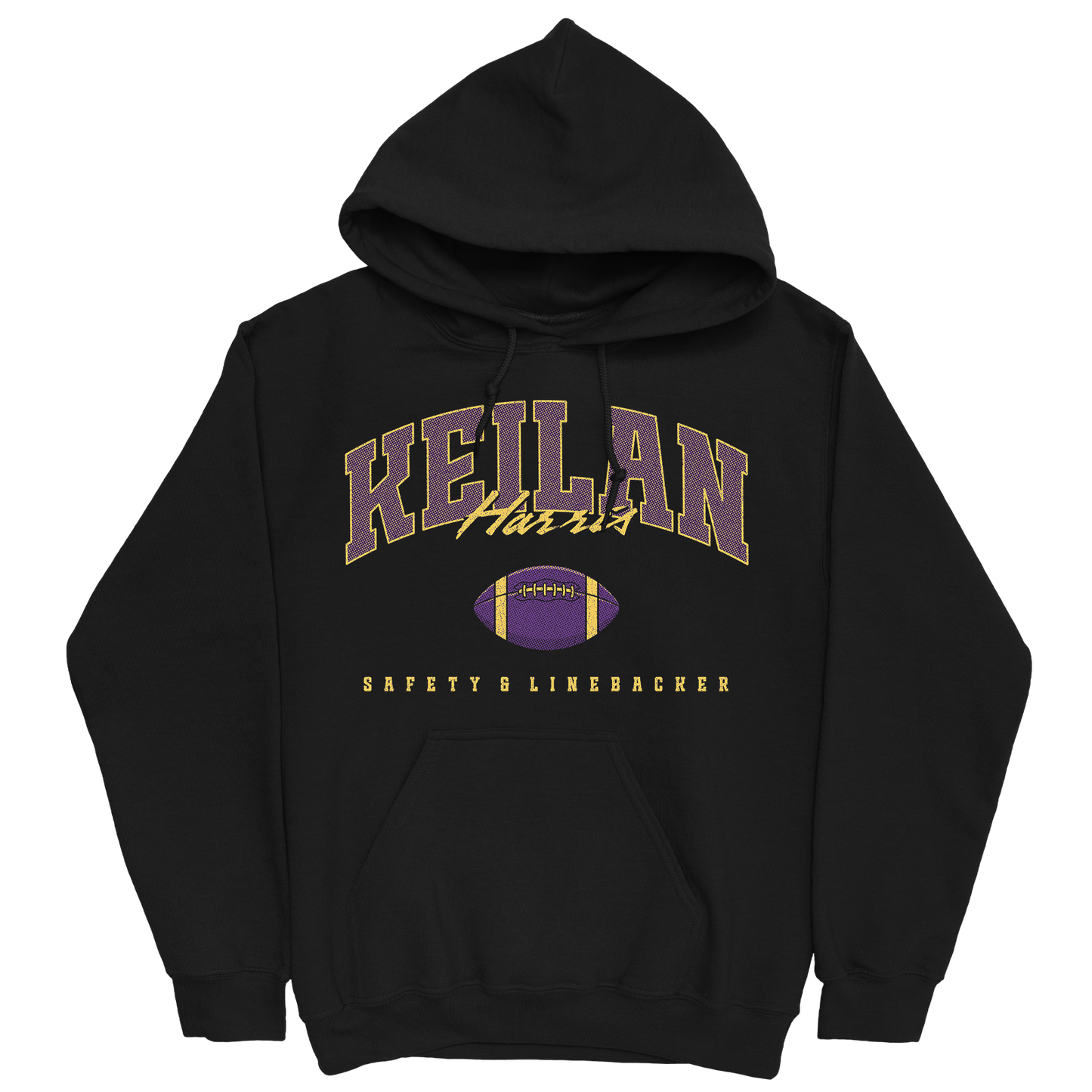 KEILAN HARRIS FOOTBALL BLACK HOODIE