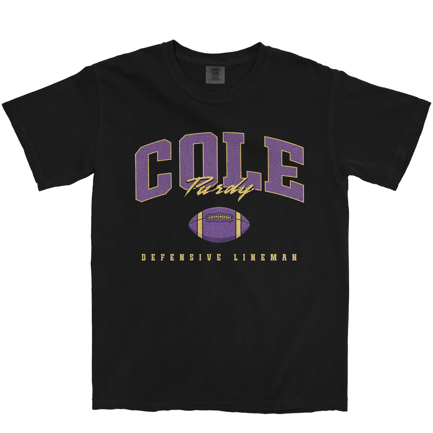 COLE PURDY FOOTBALL BLACK TEE