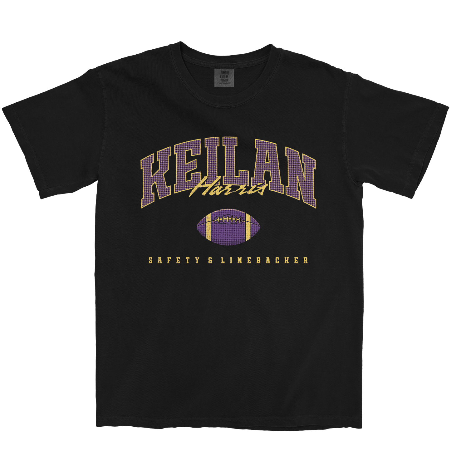 KEILAN HARRIS FOOTBALL BLACK TEE
