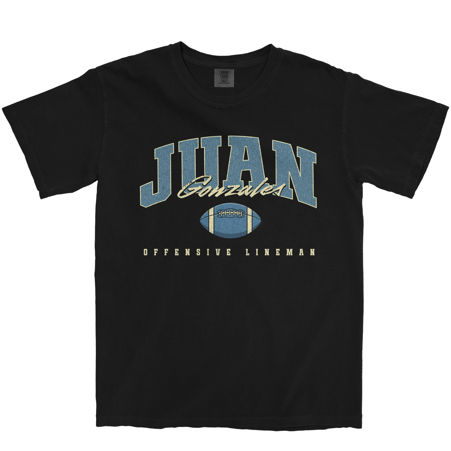 JUAN GONZALES FOOTBALL BLACK TEE
