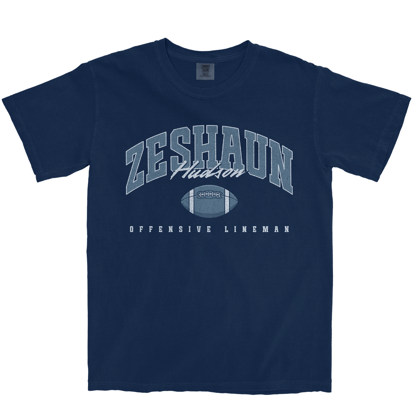 ZESHAUN HUDSON FOOTBALL NAVY TEE