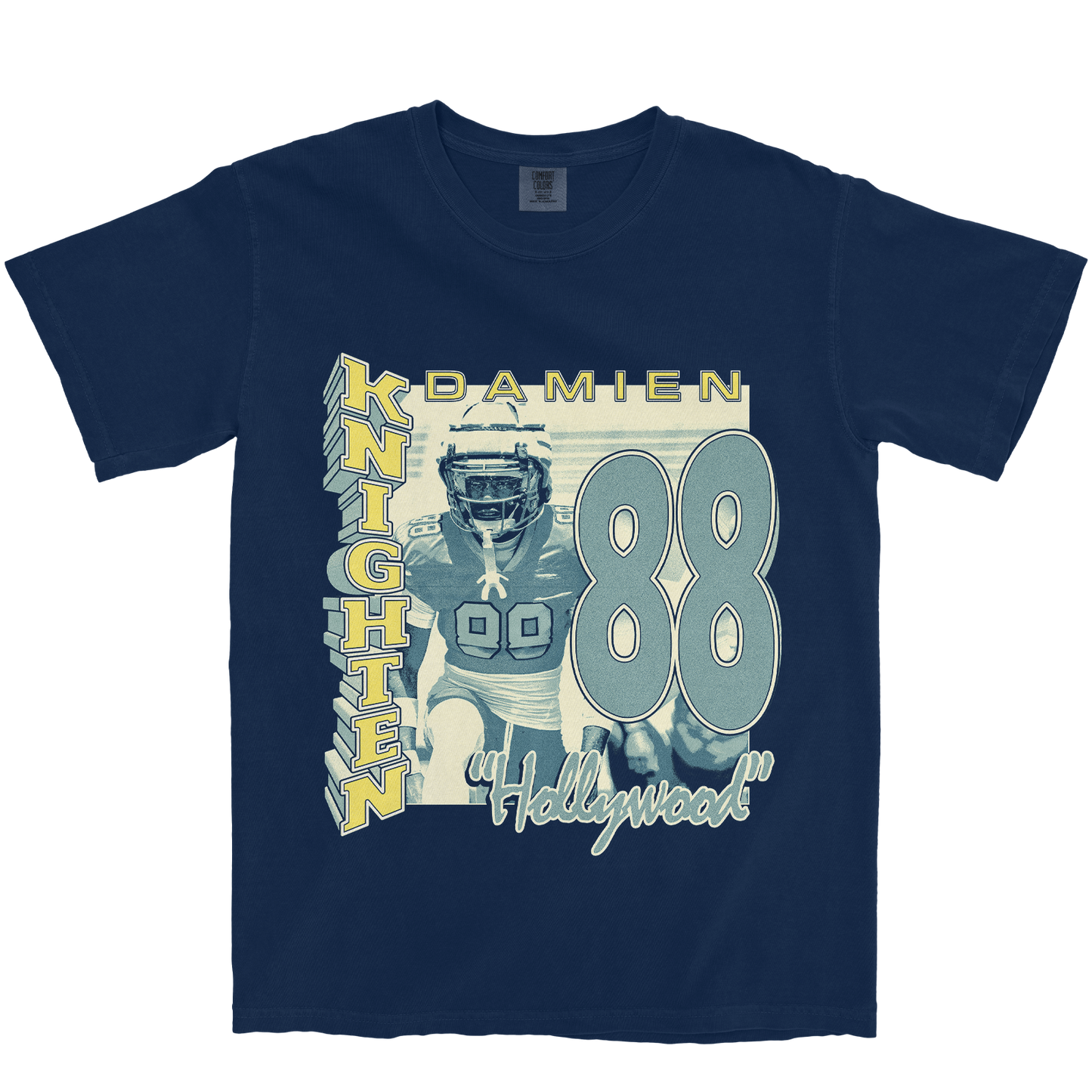 DAMIEN KNIGHTEN RETRO NAVY TEE