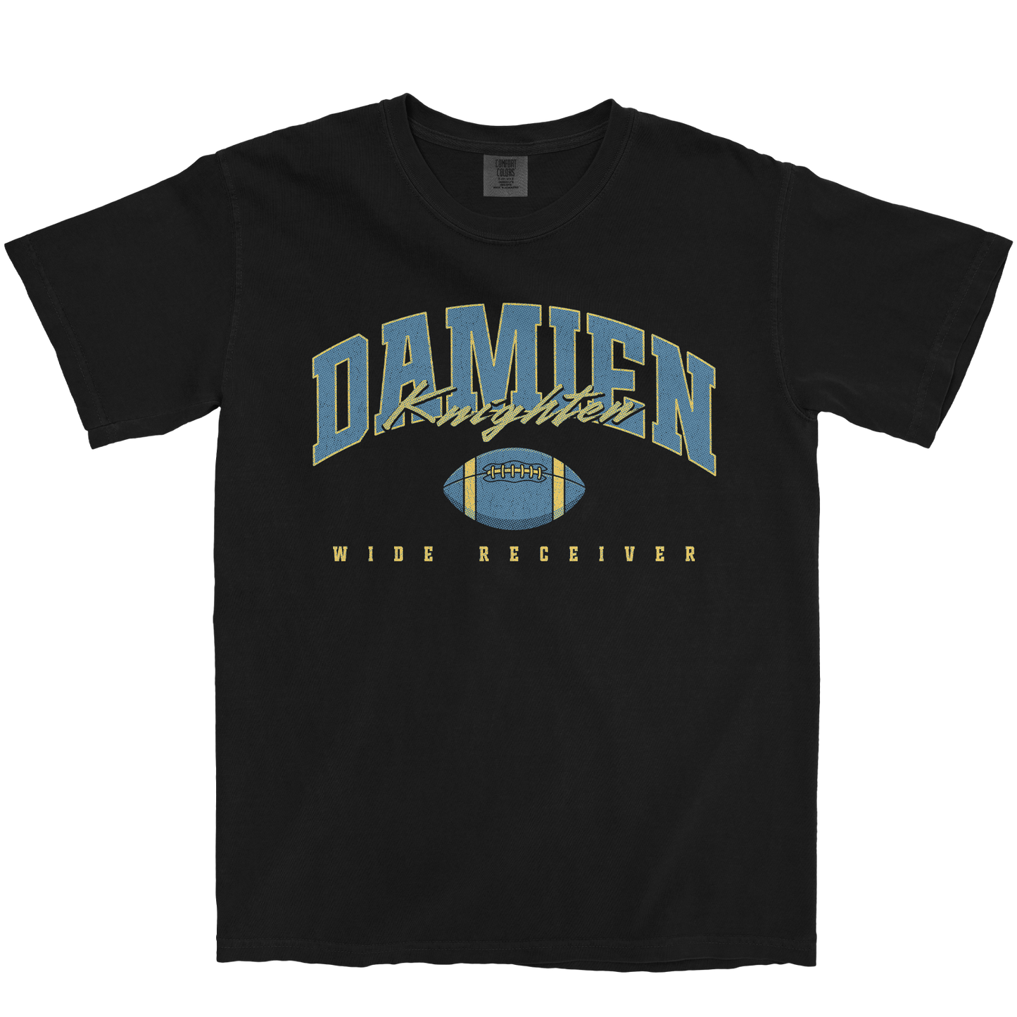 DAMIEN KNIGHTEN FOOTBALL BLACK TEE