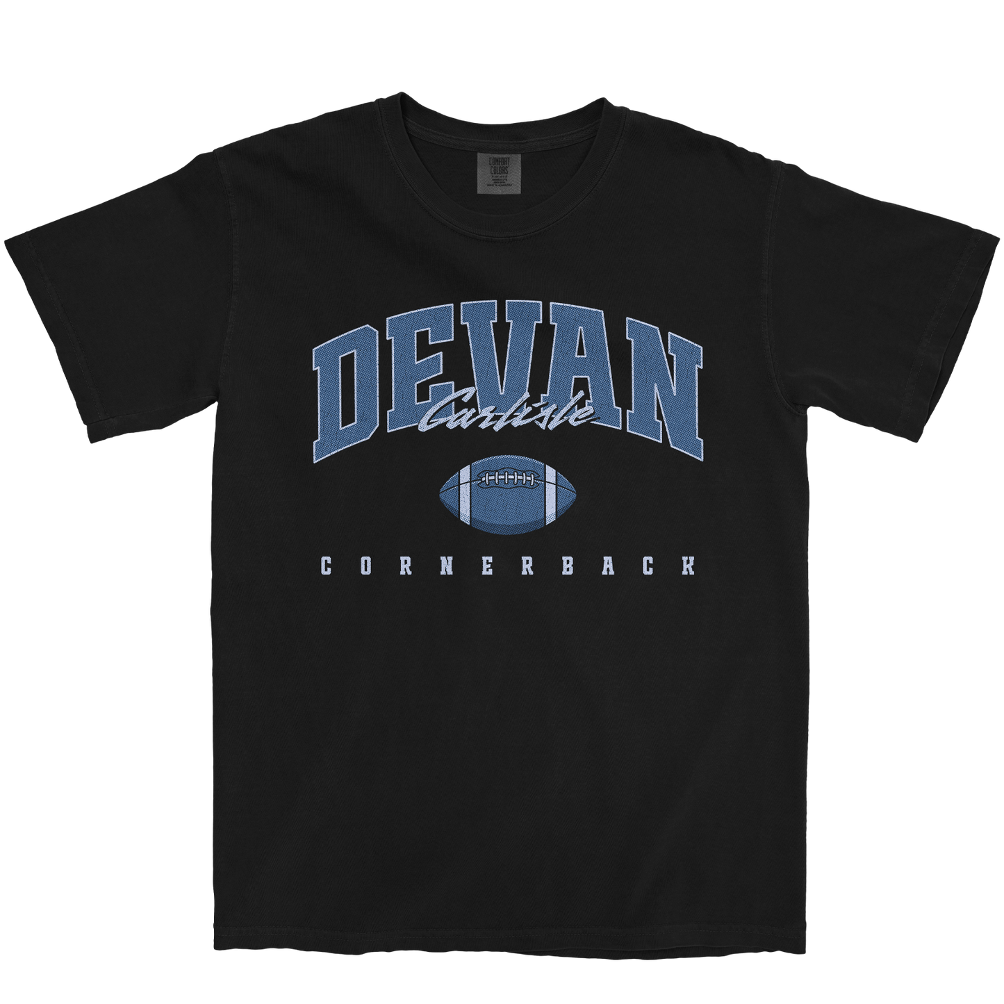 DEVAN CARLISLE FOOTBALL BLACK TEE