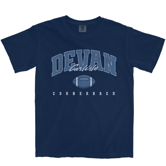 DEVAN CARLISLE FOOTBALL NAVY TEE