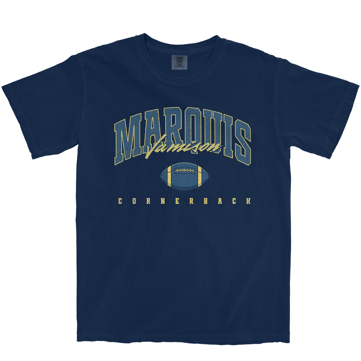 MARQUIS JAMISON FOOTBALL NAVY TEE