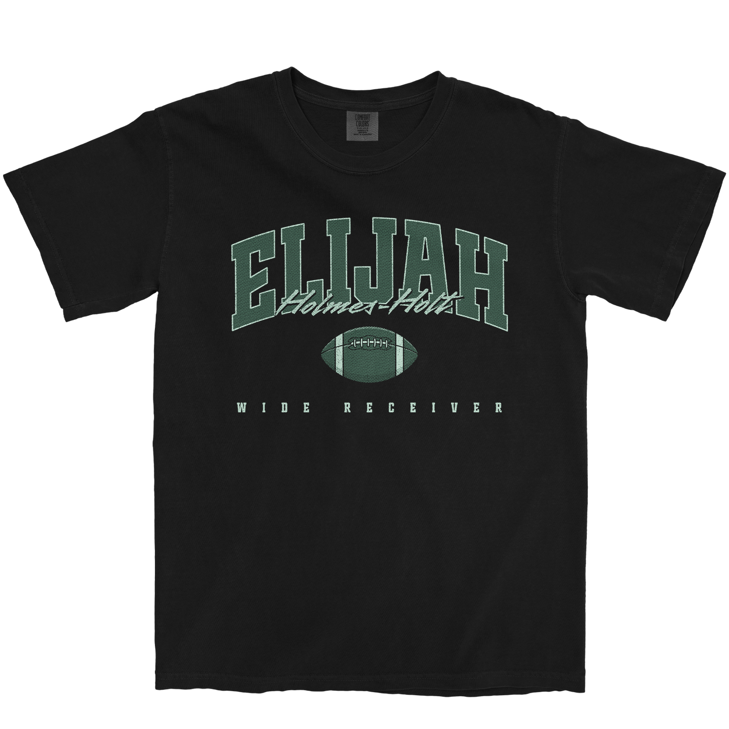 ELIJAH HOLMES-HOLT FOOTBALL BLACK TEE