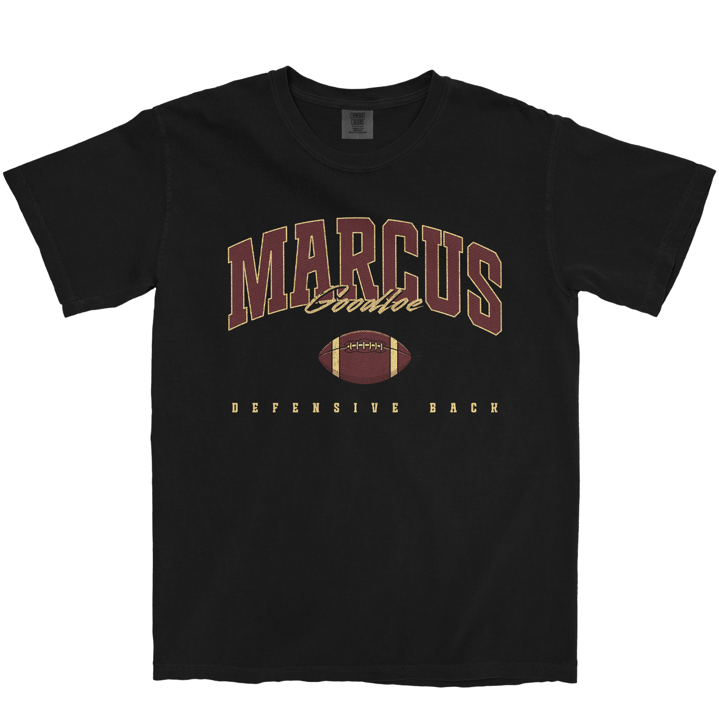 MARCUS GOODLOE FOOTBALL BLACK TEE