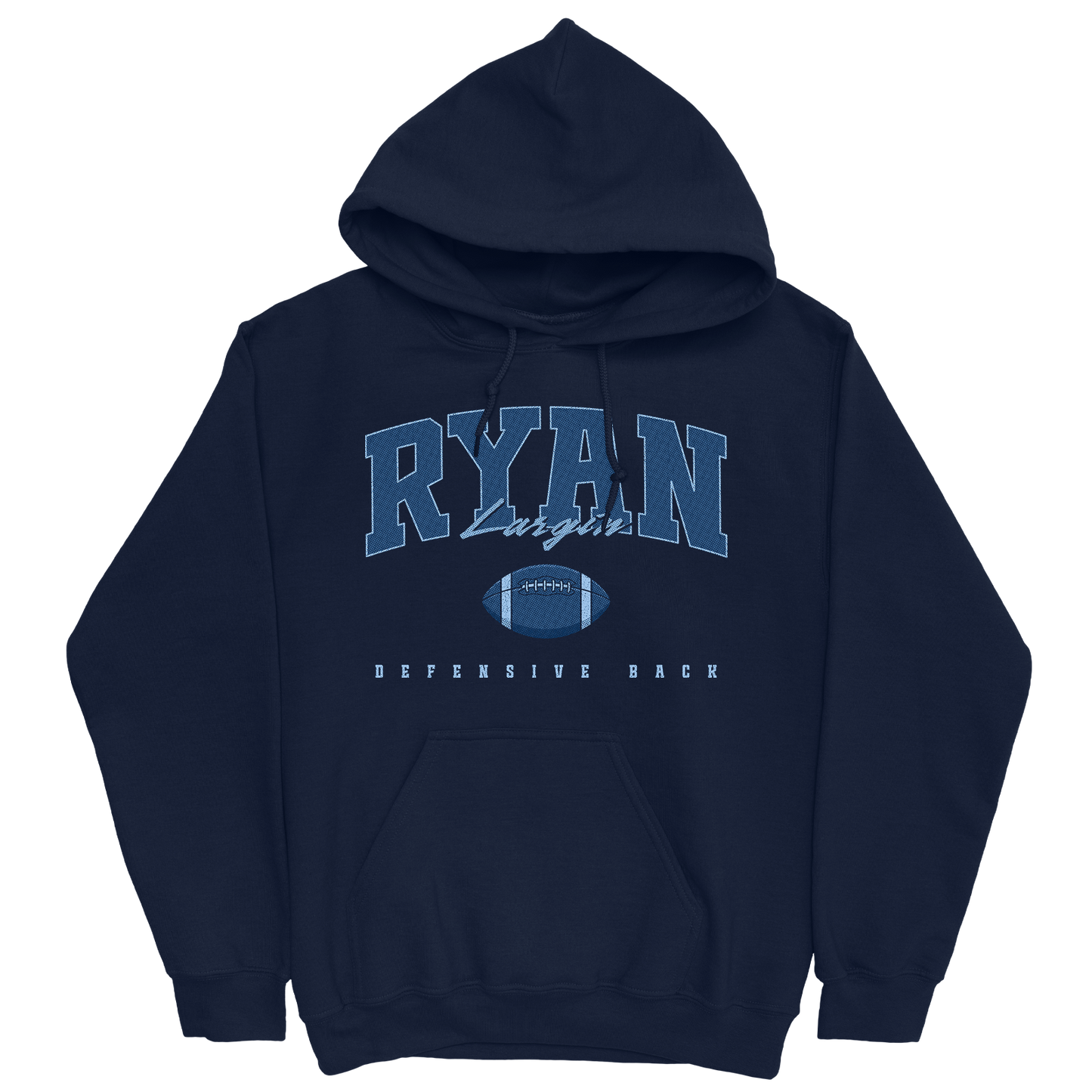 RYAN LARGIN FOOTBALL NAVY HOODIE