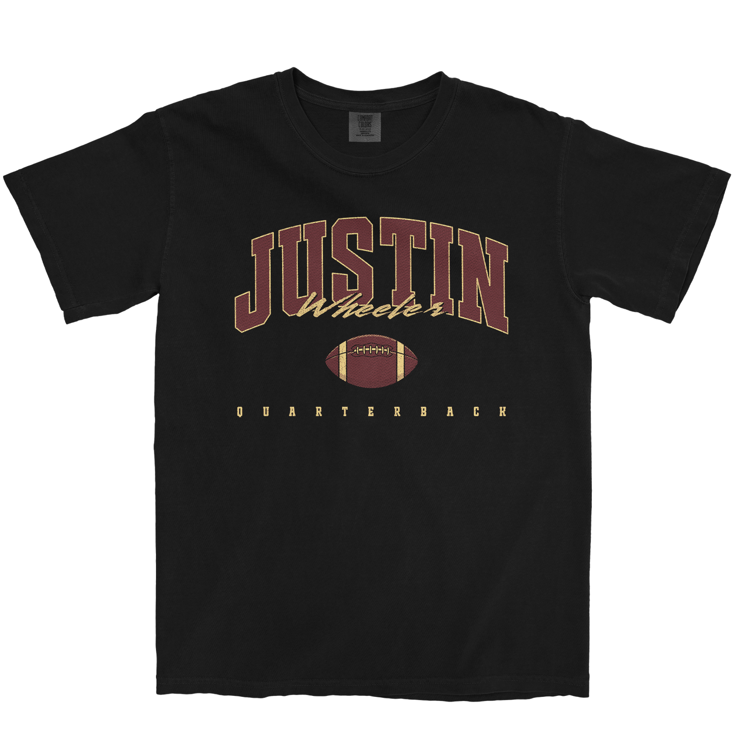 JUSTIN WHEELER FOOTBALL BLACK TEE