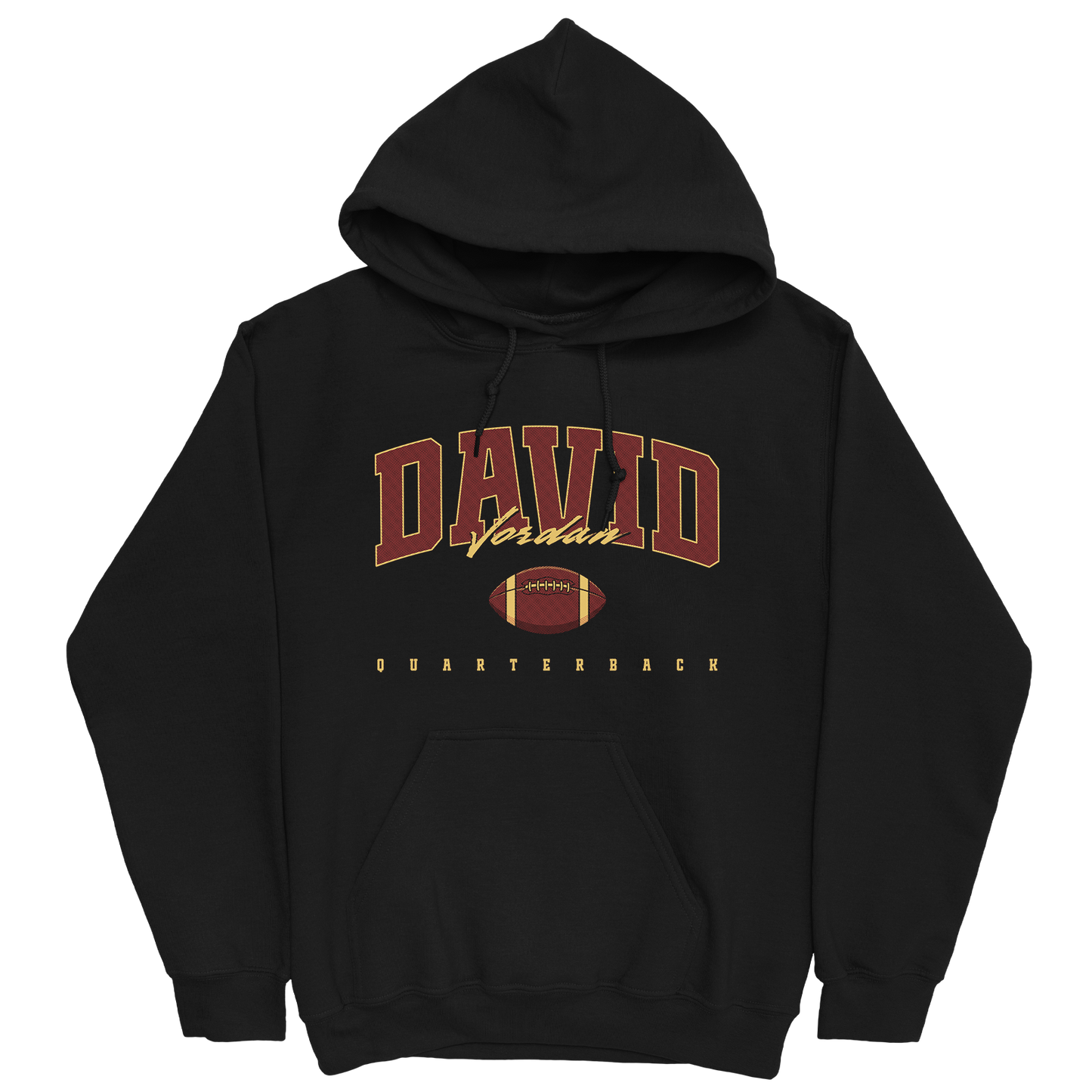 DAVID JORDAN FOOTBALL BLACK HOODIE