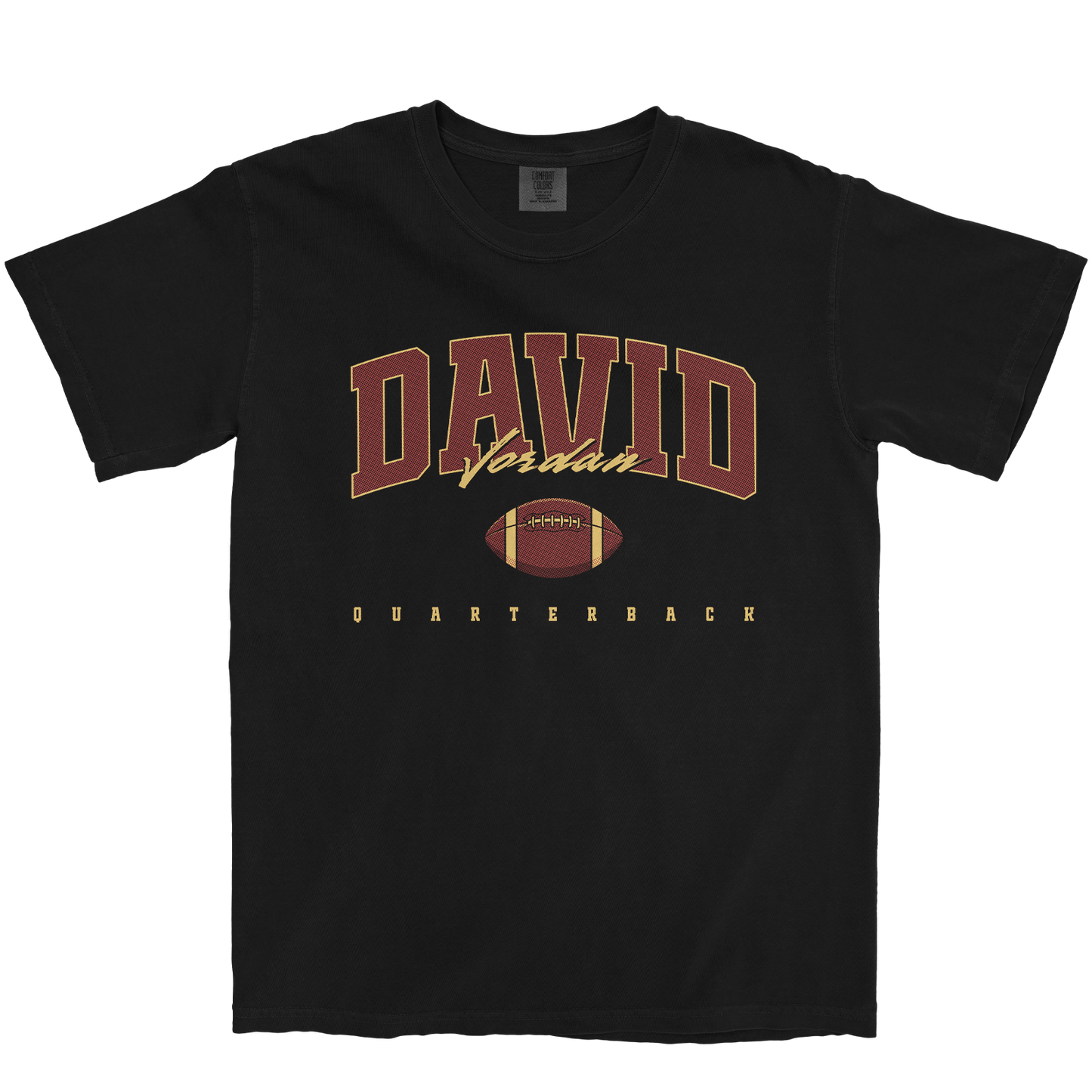 DAVID JORDAN FOOTBALL BLACK TEE