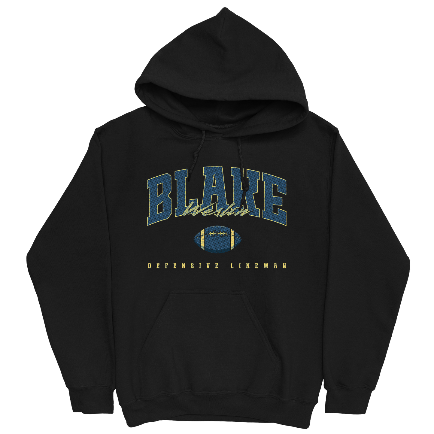 BLAKE WESLIN FOOTBALL BLACK HOODIE