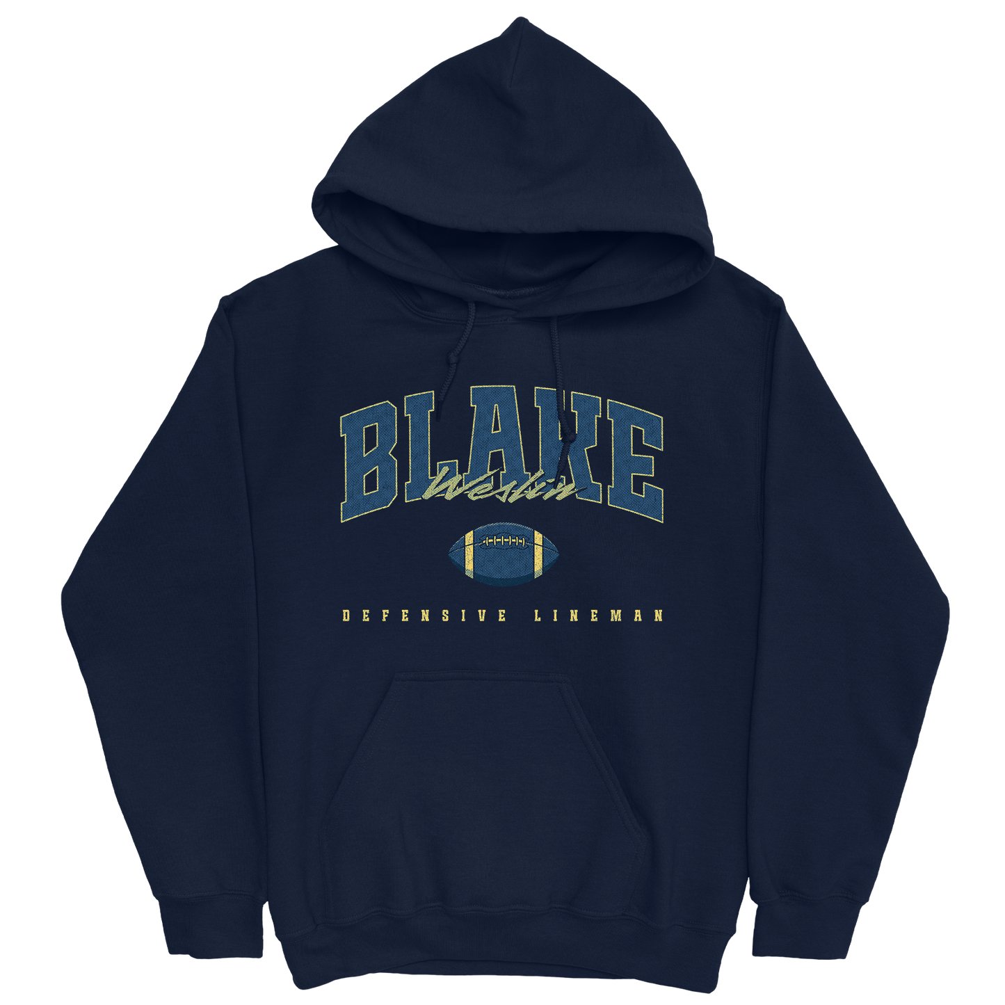 BLAKE WESLIN FOOTBALL NAVY HOODIE