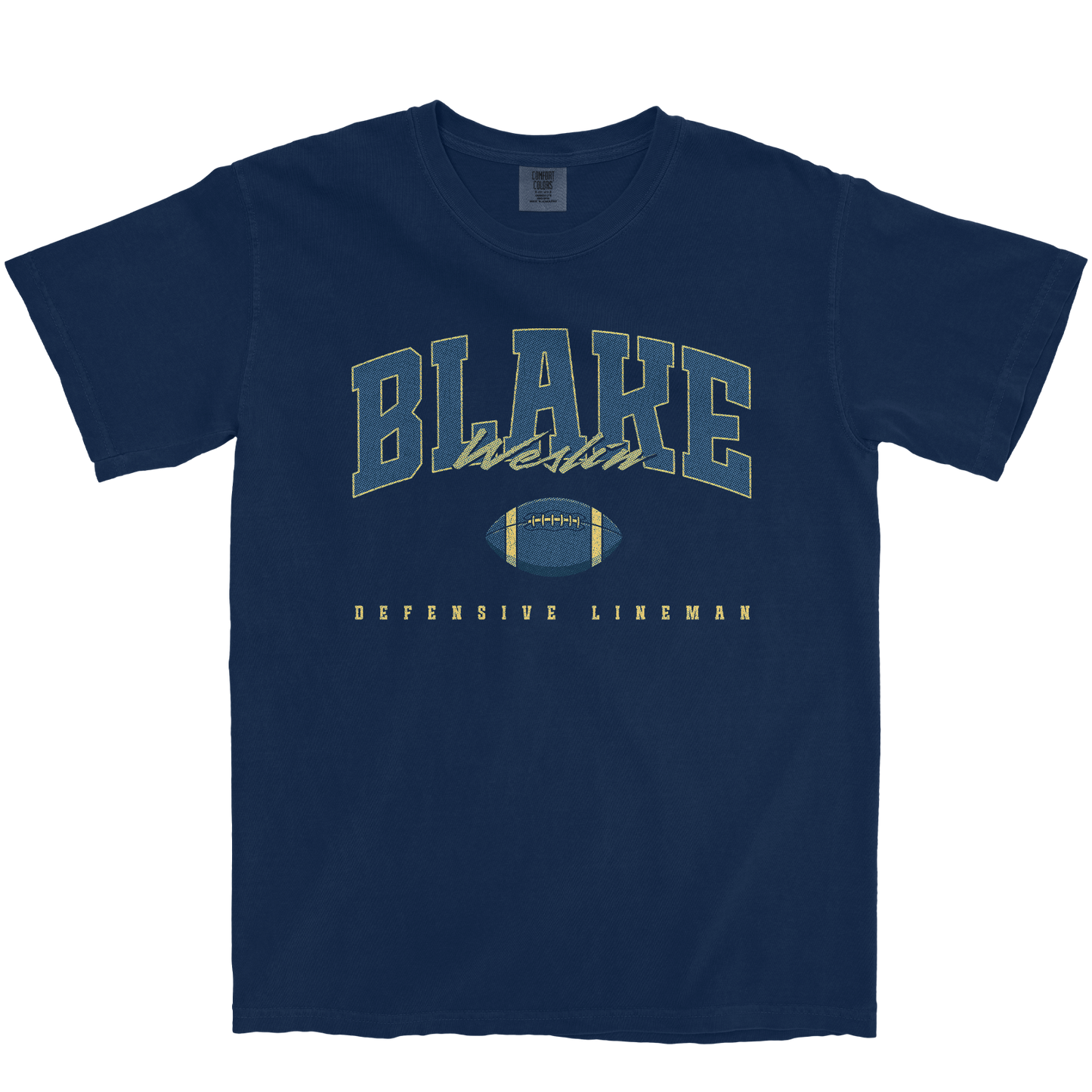 BLAKE WESLIN FOOTBALL NAVY TEE