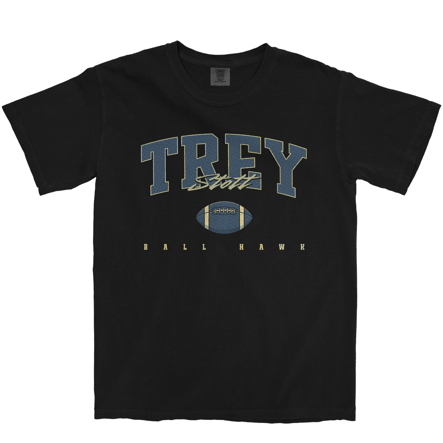 TREY STOTT FOOTBALL BLACK TEE