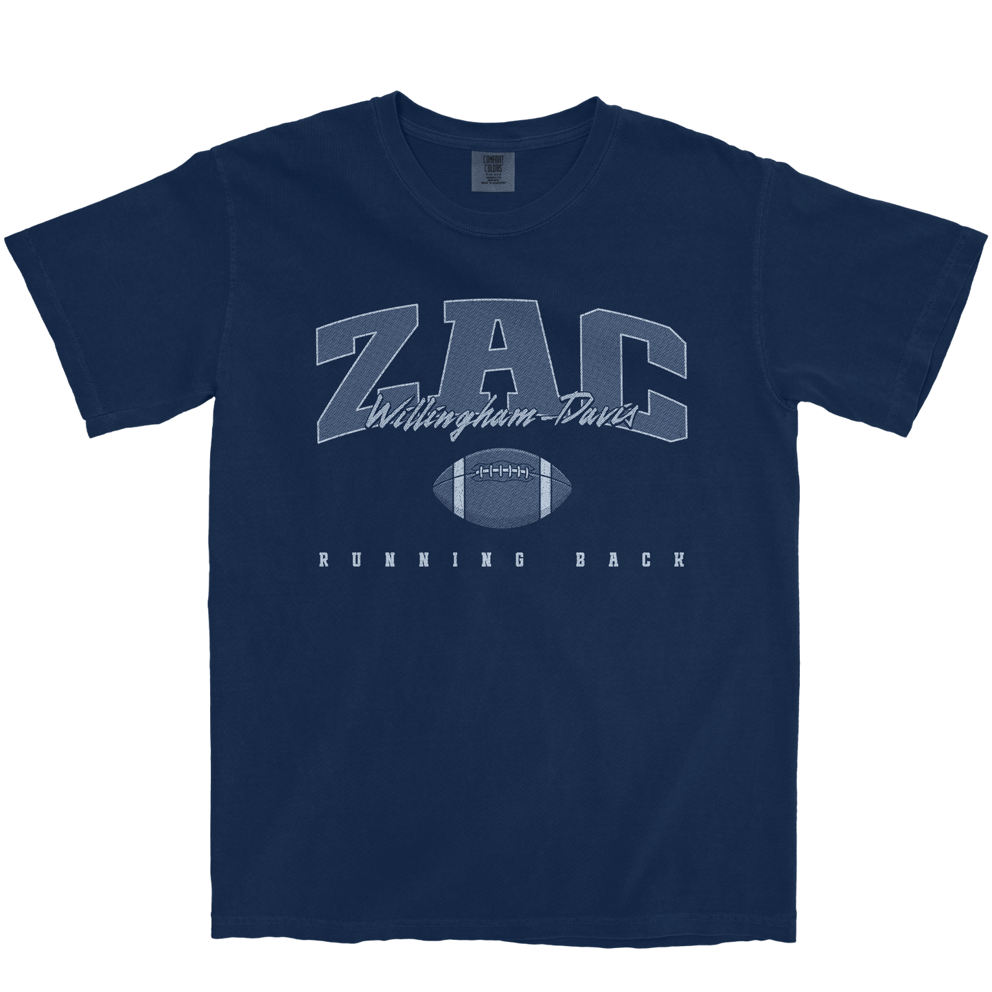 ZAC WILLINGHAM-DAVIS FOOTBALL NAVY TEE